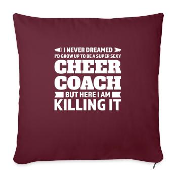 coach cheer sport cheer coach cadeau - Housse de coussin décorative 45 x 45 cm - bordeaux - Devant