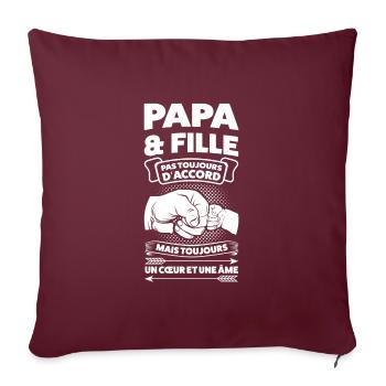 père & Fille père Fille Geschenk - Sofakissenbezug 45 x 45 cm - Burgunderrot - Vorne