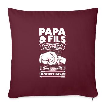 père & Fils père Fils Geschenk - Sofakissenbezug 45 x 45 cm - Burgunderrot - Vorne