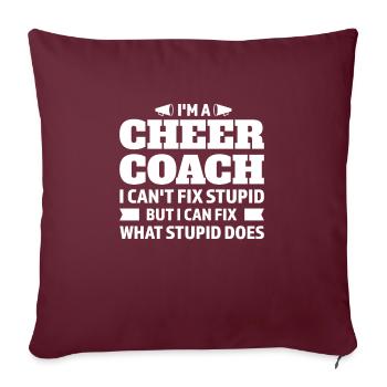 coach cheer sport cheer coach cadeau - Housse de coussin décorative 45 x 45 cm - bordeaux - Devant