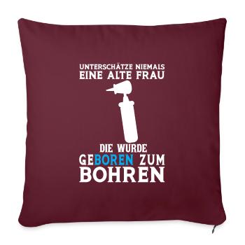 Zahn Zahnarzt Bohren Zahn Geschenk - Sofakissenbezug 45 x 45 cm - Burgunderrot - Vorne