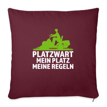 Platzwart Garten Rasenmäher Geschenk - Sofakissenbezug 45 x 45 cm - Burgunderrot - Vorne