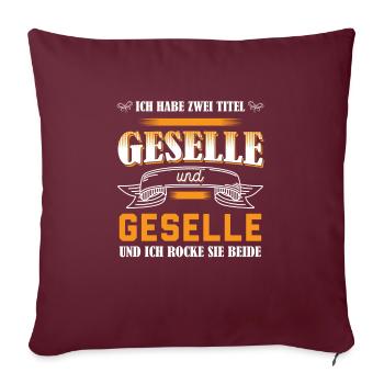 Geselle 2023 Geselle Geselle bestanden Geschenk - Sofakissenbezug 45 x 45 cm - Burgunderrot - Vorne