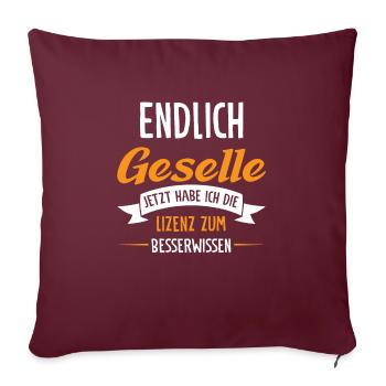 Geselle 2023 Geselle Geselle bestanden Geschenk - Sofakissenbezug 45 x 45 cm - Burgunderrot - Vorne
