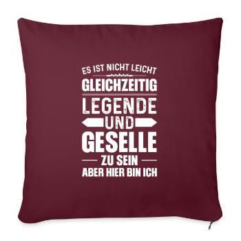 Geselle 2023 Geselle Geselle bestanden Geschenk - Sofakissenbezug 45 x 45 cm - Burgunderrot - Vorne