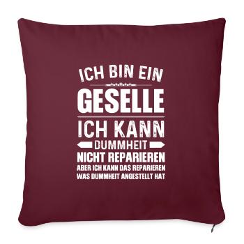 Geselle 2023 Geselle Geselle bestanden Geschenk - Sofakissenbezug 45 x 45 cm - Burgunderrot - Vorne
