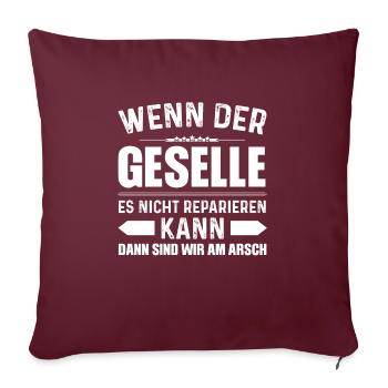 Geselle 2023 Geselle Geselle bestanden Geschenk - Sofakissenbezug 45 x 45 cm - Burgunderrot - Vorne