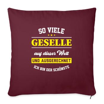 Geselle 2023 Geselle Geselle bestanden Geschenk - Sofakissenbezug 45 x 45 cm - Burgunderrot - Vorne