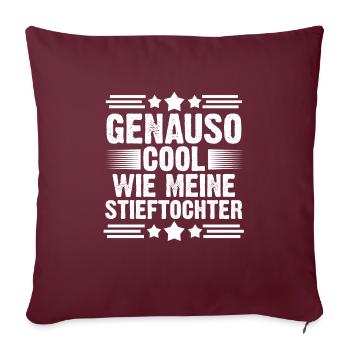 Bonus Papa Familie Stieftochter Geschenk - Sofakissenbezug 45 x 45 cm - Burgunderrot - Vorne
