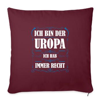 Uropa Familie Urenkel Geschenk - Sofakissenbezug 45 x 45 cm - Burgunderrot - Vorne
