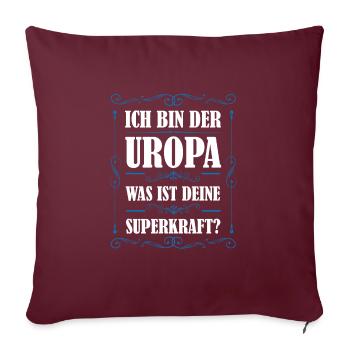 Uropa Familie Urenkel Geschenk - Sofakissenbezug 45 x 45 cm - Burgunderrot - Vorne