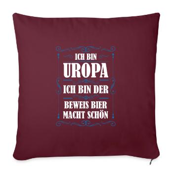 Uropa Familie Uropas Geschenk - Sofakissenbezug 45 x 45 cm - Burgunderrot - Vorne