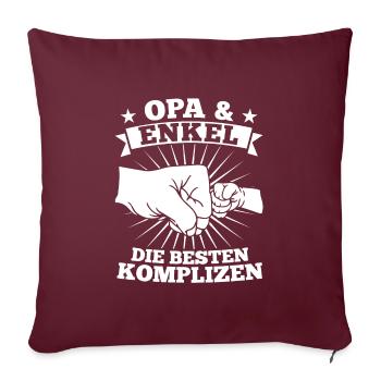 Opa & Enkel Familie Enkel Geschenk - Sofakissenbezug 45 x 45 cm - Burgunderrot - Vorne