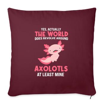 Axolotl Axolotl Tiergeschenk - Sofakissenbezug 45 x 45 cm - Burgunderrot - Vorne