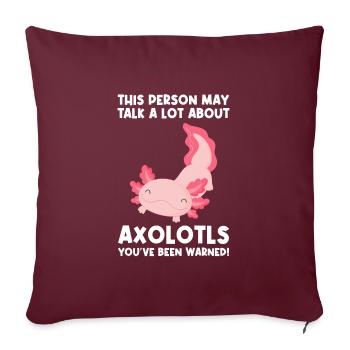 Axolotl Axolotl Tiergeschenk - Sofakissenbezug 45 x 45 cm - Burgunderrot - Vorne