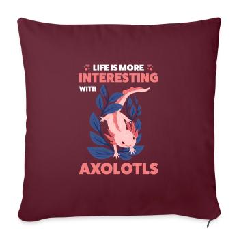 Axolotl Axolotl Tiergeschenk - Sofakissenbezug 45 x 45 cm - Burgunderrot - Vorne