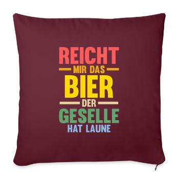 Geselle Prüfung Gesellenbrief Geschenk - Sofakissenbezug 45 x 45 cm - Burgunderrot - Vorne