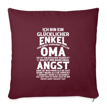 Enkel & Oma Familie Enkel Geschenk - Sofakissenbezug 45 x 45 cm - Burgunderrot - Vorne