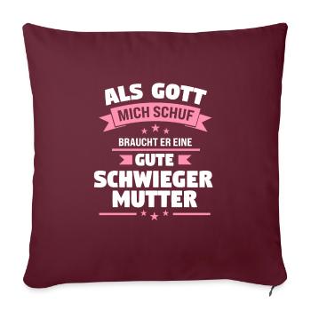 Schwiegermama Familie Schwiegermutter Geschenk - Sofakissenbezug 45 x 45 cm - Burgunderrot - Vorne