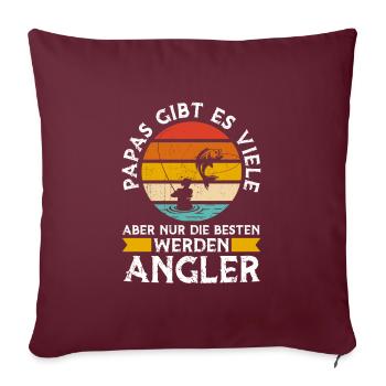 Angler Opa Fischer Geschenk - Sofakissenbezug 45 x 45 cm - Burgunderrot - Vorne