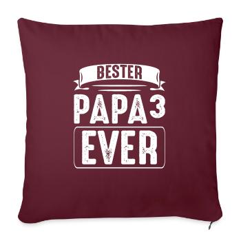 Papa 3 Kinder Papa von 3 Kinder Geschenk - Sofakissenbezug 45 x 45 cm - Burgunderrot - Vorne