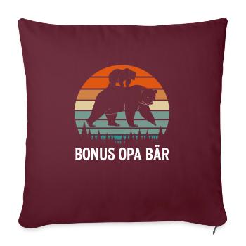 Bonus Opa Bär Bonus Opa Bär Geschenk - Sofakissenbezug 45 x 45 cm - Burgunderrot - Vorne