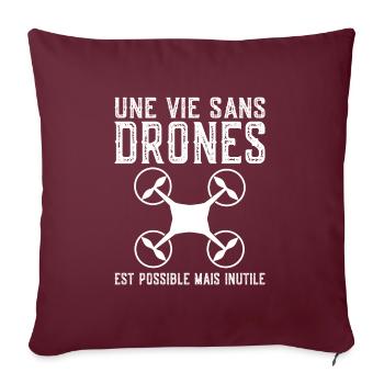 Drohne drones quadrocopter Geschenk - Sofakissenbezug 45 x 45 cm - Burgunderrot - Vorne
