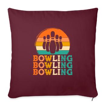 Bowling Retro Design Bowling Geschenk - Sofakissenbezug 45 x 45 cm - Burgunderrot - Vorne