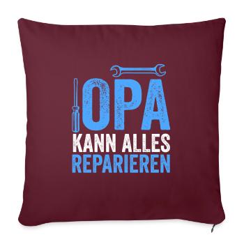 Opa Großvater Großeltern Geschenk - Sofakissenbezug 45 x 45 cm - Burgunderrot - Vorne