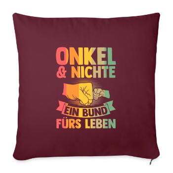Stiefvater Stieftochter Stiefpapa Geschenk - Sofakissenbezug 45 x 45 cm - Burgunderrot - Vorne