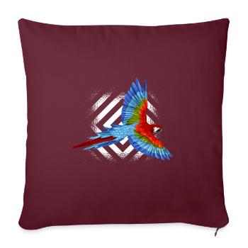 perroquet - Housse de coussin décorative 45 x 45 cm - bordeaux - Devant