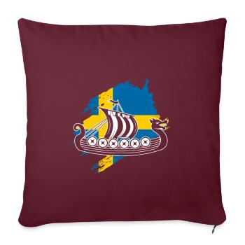 Suède Vikings - Housse de coussin décorative 45 x 45 cm - bordeaux - Devant