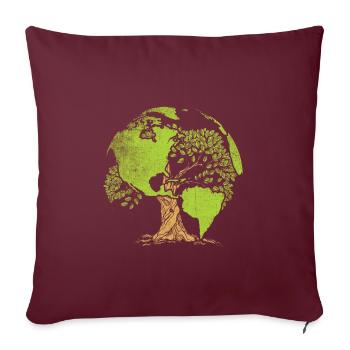 Earth Day Planet - Sofakissenbezug 45 x 45 cm - Burgunderrot - Vorne