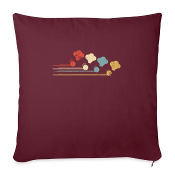 Musicien de musique guitare basse - Housse de coussin décorative 45 x 45 cm - bordeaux - Devant