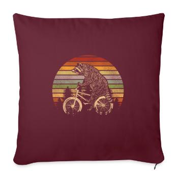 Animal raton laveur rétro - Housse de coussin décorative 45 x 45 cm - bordeaux - Devant