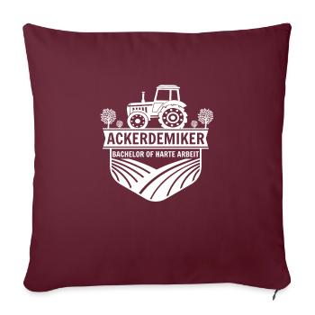 Ackerdemiker Traktor Mann Bauer Jungs Trecker - Sofakissenbezug 45 x 45 cm - Burgunderrot - Vorne