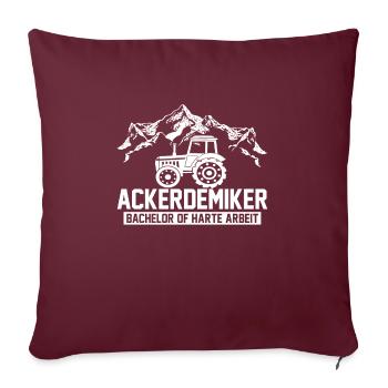 Ackerdemiker Traktor Mann Bauer Jungs Trecker - Sofakissenbezug 45 x 45 cm - Burgunderrot - Vorne