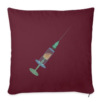Vaccination à la seringue Vaccination à la seringue - Housse de coussin décorative 45 x 45 cm - bordeaux - Devant