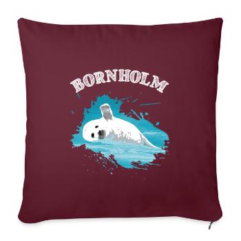Bornholm Île de la mer Baltique Holiday Seal seal dans la mer - Housse de coussin décorative 45 x 45 cm - bordeaux - Devant