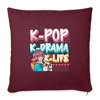 Korean Pop Design for a K-Pop Fashion Fan - Sofakissenbezug 45 x 45 cm - Burgunderrot - Vorne