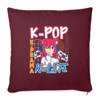Korean Pop Design for a K-Pop Fashion Fan - Sofakissenbezug 45 x 45 cm - Burgunderrot - Vorne