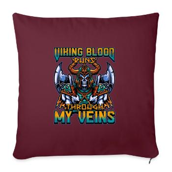 Conception de la mythologie viking nordique pour les guerriers vikings - Housse de coussin décorative 45 x 45 cm - bordeaux - Devant