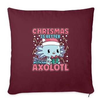 Winter Axolotl Design for a Christmas Xmas Lover - Sofakissenbezug 45 x 45 cm - Burgunderrot - Vorne