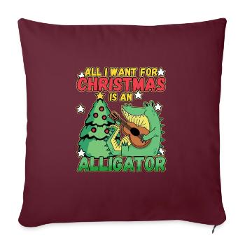Christmas Design for a Xmas Alligator Lover - Sofakissenbezug 45 x 45 cm - Burgunderrot - Vorne