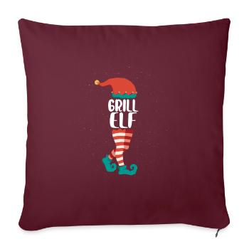 Christmas Elf Partner Look Design Elfes de Noël - Housse de coussin décorative 45 x 45 cm - bordeaux - Devant