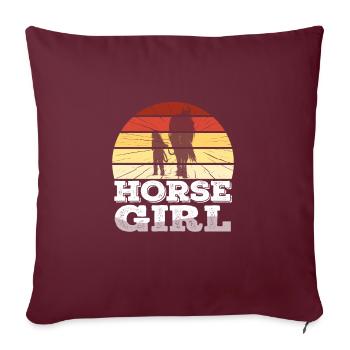 Horse Girl Western Holder Cheval Cheval - Housse de coussin décorative 45 x 45 cm - bordeaux - Devant