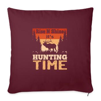 Rise N Shine It's Hunting Time Hunter Dad - Sofakissenbezug 45 x 45 cm - Burgunderrot - Vorne