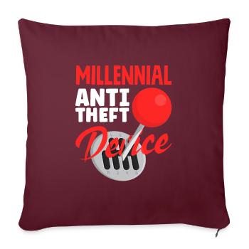 Manuel de mécanique de course automobile Millenial Anti Theft - Housse de coussin décorative 45 x 45 cm - bordeaux - Devant