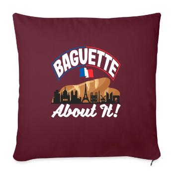 Baguette à ce sujet! Boulangerie française de Paris - Housse de coussin décorative 45 x 45 cm - bordeaux - Devant