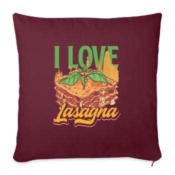 Conception de lasagnes pour un amateur de cuisine italienne - Housse de coussin décorative 45 x 45 cm - bordeaux - Devant